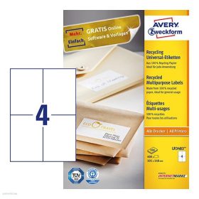   Etikett címke univerzális újrahasznosított LR3483 105 x 148 mm