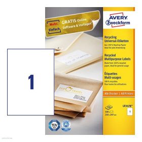   Etikett címke univerzális újrahasznosított LR3478 210 x 297 mm