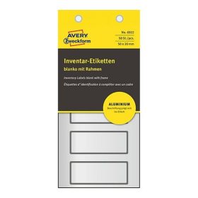   Etikett címke leltárcímke aluminium fóliából 50 x 20 mm fekete 6922 Avery