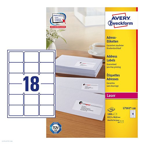 Etikett címke címzés L7161-100 C6 borítékra QuickPEEL 63,5 x 46,6 mm