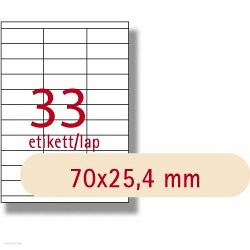 Etikett A1270 25,4 x 70 mm 100 ív LCA3132 Apli