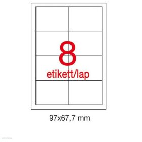 Etikett A1291 67,7 x 97 mm 100 ív LCA1291 Apli