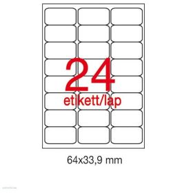 Etikett A2409 64 x 33,9 mm 100 ív kerekített sarkú