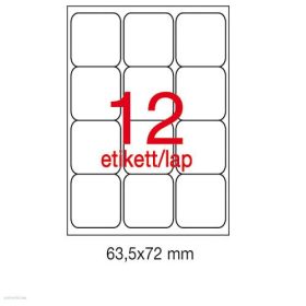 Etikett A2416 63,5 x 72 mm 100 ív kerekített sarkú