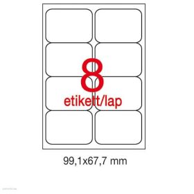 Etikett A2420 99,1 x 67,7 mm 100 ív kerekített sarkú