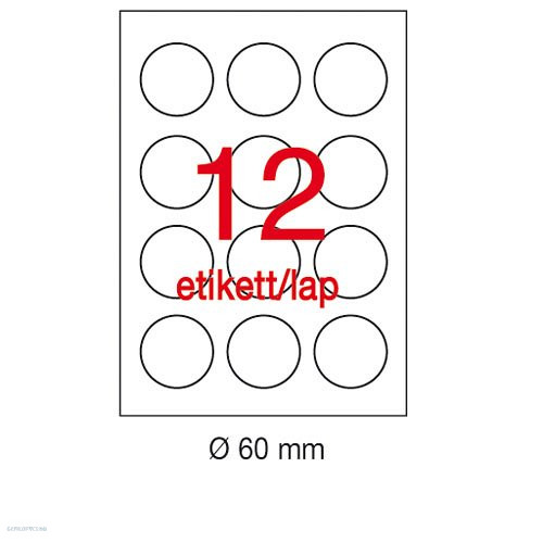 Etikett LCA1244 60 mm átmérő 100 ív Apli