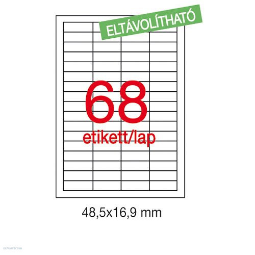 Etikett LCA03053 48,5 x 16,9 mm eltávolítható 6800 db/csomag