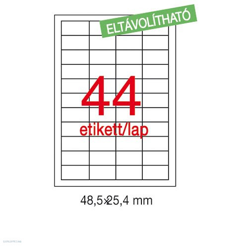 Etikett LCA03054 48,5 x 25,4 mm eltávolítható 4400 db/csomag