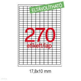   Etikett LCA10197 17,8 x 10 mm eltávolítható kerekített sarkú 6750 db/csomag
