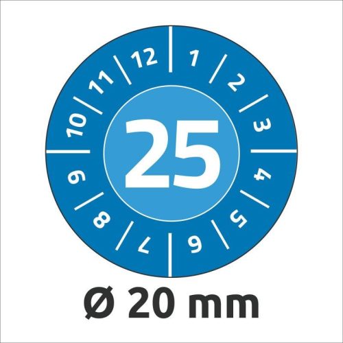Etikett címke eltávolíthatatlan plakettek NoPeelTM 2025 év-hónapokkal 20 mm 6945 Avery sárga