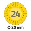 Etikett címke eltávolíthatatlan plakettek NoPeelTM 2024 év-hónapokkal 20 mm 6945 Avery sárga