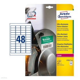   Etikett címke ultra ellenálló címke 45,7 x 21,2 mm Avery L7911-40