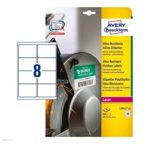   Etikett címke ultra ellenálló címke 99,1 x 67,7 mm 10 ív Avery L7914-40