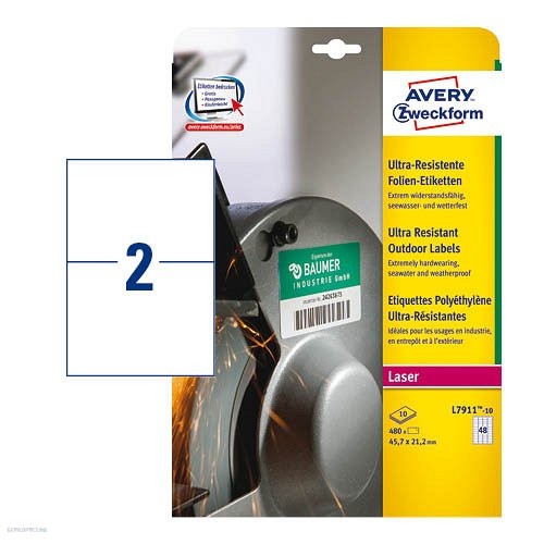 Etikett címke ultra ellenálló címke 210 x 148 mm 10 ív Avery