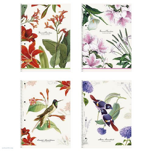 Spirálfüzet Shkolyaryk Secret Garden, A4+, vonalas, 80 lap, 70 g