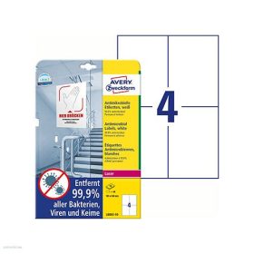   Etikett címke antimikrobiális L8003-10 105x148mm fehér 10 ív