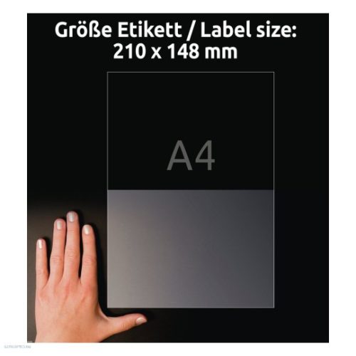 Etikett címke antimikrobiális L8012-10 210x148mm átlátszó 10 ív