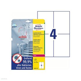   Etikett címke antimikrobiális L8013-10 105x148mm átlátszó 10 ív