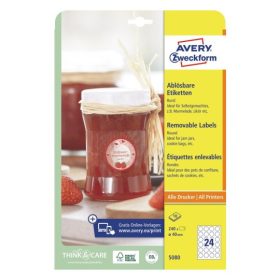   Etikett címke univerzális 5080 visszaszedhető fehér kör 40mm 10ív Avery