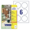 Etikett címke univerzális 6229REV-10 visszaszedhető fehér kör 80mm 10ív Avery