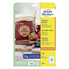   Etikett címe univerzális 5085 visszaszedhető virág formájú fehér 60mm 10ív Avery