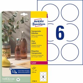   Etikett címke speciális L7788-25 víztiszta átlátszó ø 80mm 25ív Avery