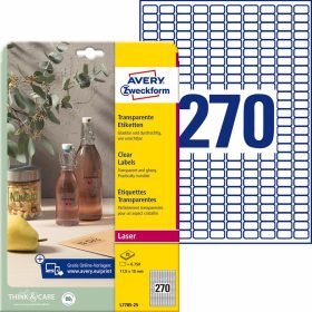   Etikett címke speciális L7785-25 víztiszta átlátszó 17,8x10mm 25ív Avery
