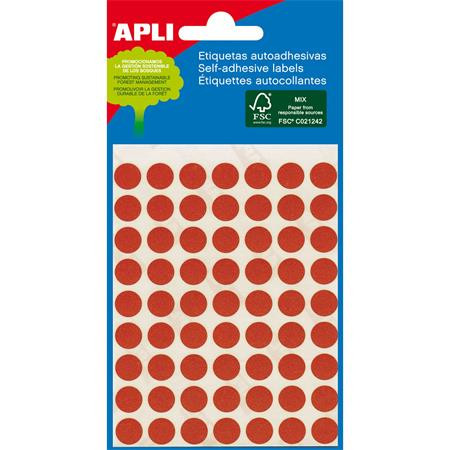 Etikett 8mm kör kézzel írható 288 etikett/csomag APLI piros