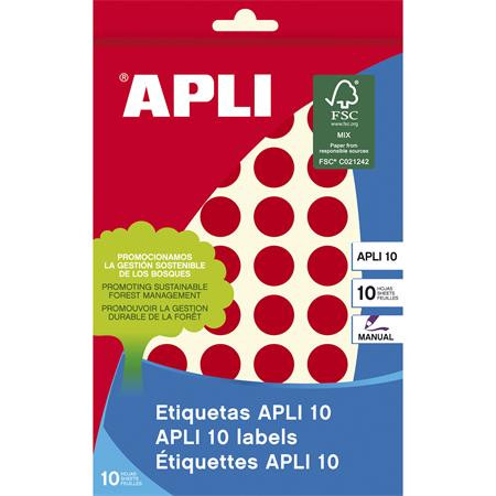 Etikett 16mm kör kézzel írható 432 etikett/csomag APLI piros