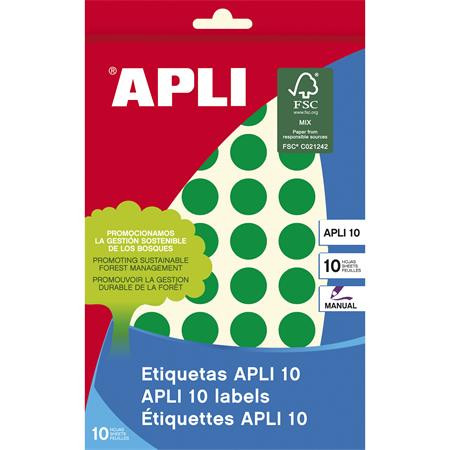 Etikett 16mm kör kézzel írható 432 etikett/csomag APLI zöld