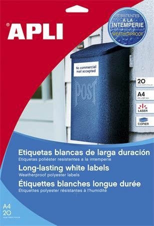 Etikett LCA15092 30mm kör poliészter időjárásálló fehér 20ív APLI
