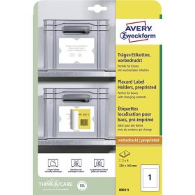 Etikett címkehordozó, 220 x 160 mm, fehér, 8003-5 Avery