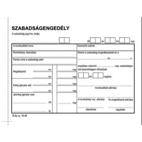 Szabadságengedély A/6 50x2lap B.18-49/V Ecomark/JUXTA
