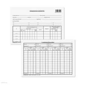 Szabadság nyilvántartó lap A5 fekvő B.18-50 Pátria