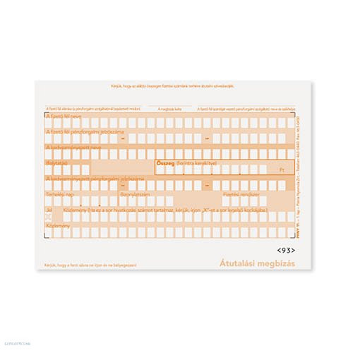 Átutalási megbízás 2 lapos garnitúra PFNY.11