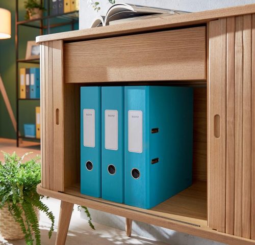 Iratrendező A/4 8cm LEITZ COSY Soft touch karton 180° nyugodt kék