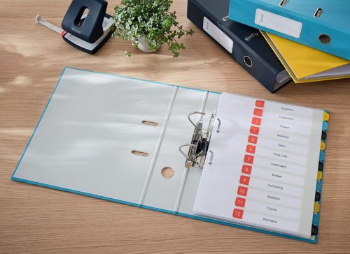 Iratrendező A/4 8cm LEITZ COSY Soft touch karton 180° nyugodt kék