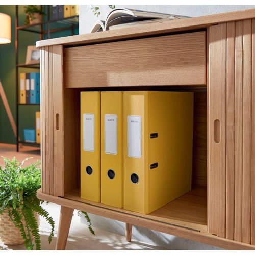 Iratrendező A/4 8cm LEITZ COSY Soft touch karton 180° meleg sárga