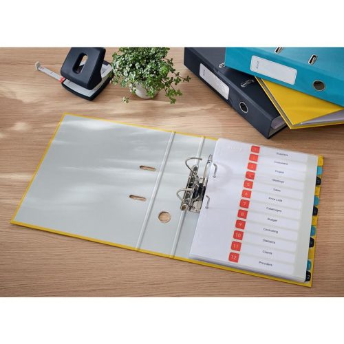 Iratrendező A/4 8cm LEITZ COSY Soft touch karton 180° meleg sárga