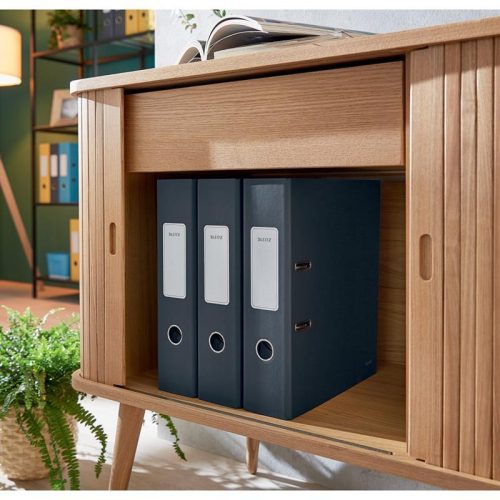 Iratrendező A/4 8cm LEITZ COSY Soft touch karton 180° bársony szürke