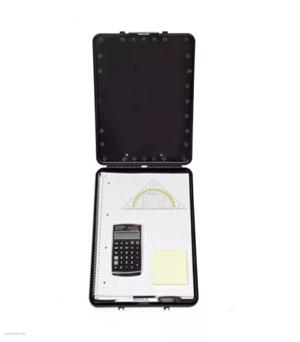 Felírótábla, Maul, A/4, műanyag, fedeles, keskeny, álló