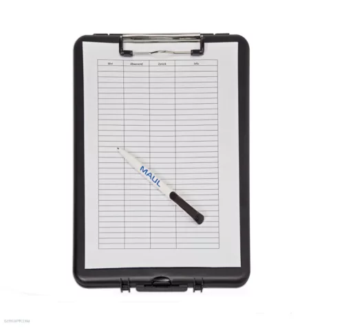 Felírótábla, Maul, A/4, műanyag, fedeles, keskeny, álló