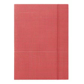 Iratgyűjtő gumis A/4  karton kockás DONAU piros