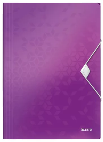 Iratgyűjtő gumis A/4 PP LEITZ WOW lila