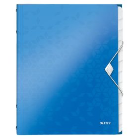 Rendezőmappa gumis PP LEITZ WOW 12 részes kék