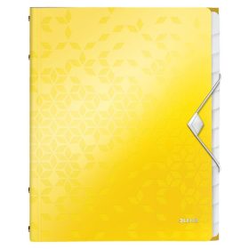 Rendezőmappa gumis PP LEITZ WOW 12 részes sárga