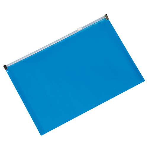 Iratgyűjtő tasak zipp A/4 PP Q-CONNECT kék