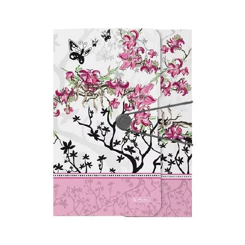 Iratgyűjtő gumis A/4 Herlitz PP Ladylike Bloom