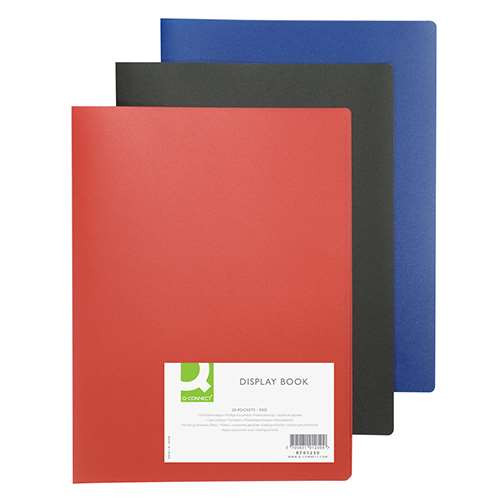 Iratvédő mappa, 40 tasakos, Q-Connect, piros