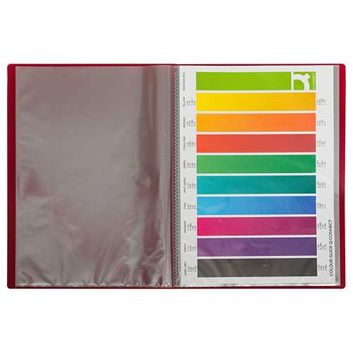 Iratvédő mappa, 40 tasakos, Q-Connect, piros